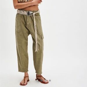 Free People Sage Green Cargo Pants